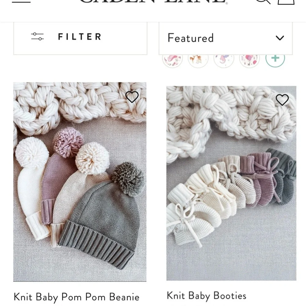 Caden Lane Smoke Knit Baby Hat and Booties - Picture 2 of 4